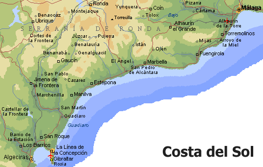Costaproperty Com Properties Accommodation Apartments And Villas For Sale And To Rent On The Costa Del Sol Spain Map Of The Costa Del Sol